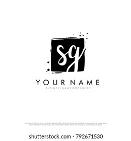 S G initial square logo template vector