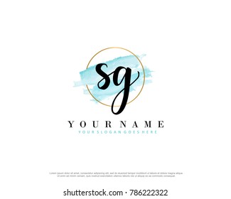 S G Plantilla de logotipo de color de agua inicial vectorial
