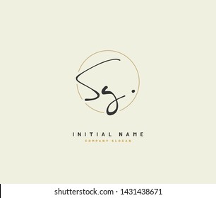 S G SG Beauty vector initial logo, handwriting logo of initial signature, wedding, fashion, jewerly, boutique, floral and botanical with creative template for any company or business.
