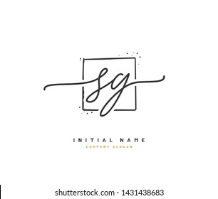 S G SG Beauty vector initial logo, handwriting logo of initial signature, wedding, fashion, jewerly, boutique, floral and botanical with creative template for any company or business.
