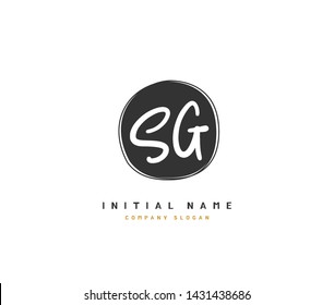 S G SG Beauty vector initial logo, handwriting logo of initial signature, wedding, fashion, jewerly, boutique, floral and botanical with creative template for any company or business.
