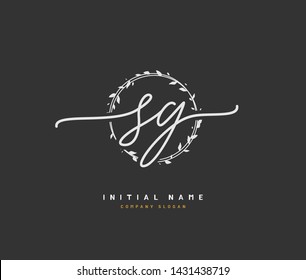 S G SG Beauty vector initial logo, handwriting logo of initial signature, wedding, fashion, jewerly, boutique, floral and botanical with creative template for any company or business.
