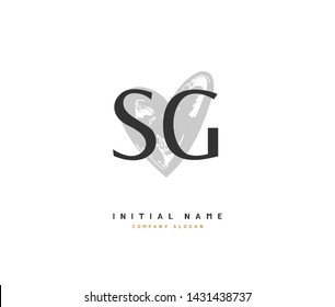 S G SG Beauty vector initial logo, handwriting logo of initial signature, wedding, fashion, jewerly, boutique, floral and botanical with creative template for any company or business.
