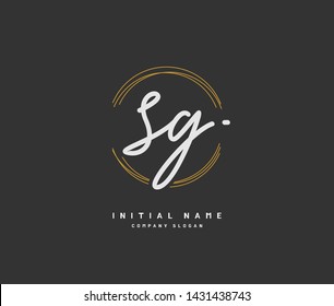 S G SG Beauty vector initial logo, handwriting logo of initial signature, wedding, fashion, jewerly, boutique, floral and botanical with creative template for any company or business.

