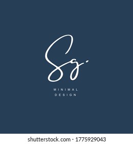 S G SG Initial handwriting or handwritten logo for identity. Logo with hand drawn style.