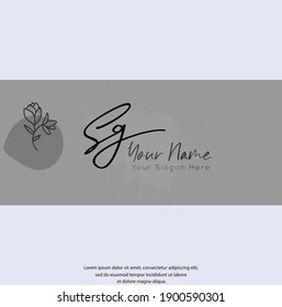 S G SG  Initial letter handwriting and signature logo. Beauty vector initial logo .Fashion, boutique, floral and botanical