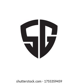 concepto de diseño del logotipo de la letra inicial del escudo S G