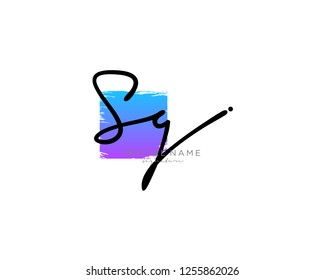 S G Signature initial logo template vector