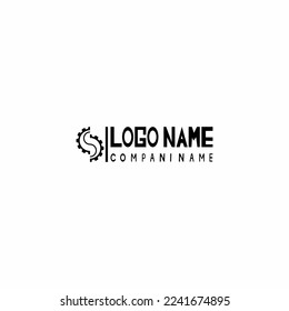 s and gear initials logo illustration
