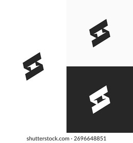 s geometric intial monogram vector icon illustration