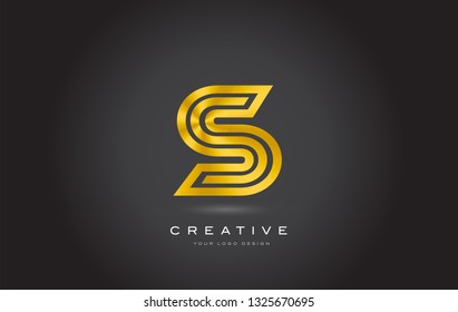 S Gold Letter Monogram Logo Design. Modern S Golden Icon With Creative Beautiful Metal Texture Vector.
