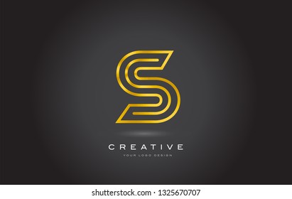 S Gold Letter Monogram Logo Design. Modern S Golden Icon With Creative Beautiful Metal Texture Vector.