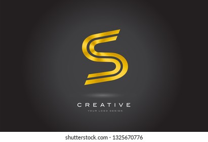 S Gold Letter Monogram Logo Design. Modern S Golden Icon With Creative Beautiful Metal Texture Vector.