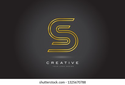 S Gold Letter Monogram Logo Design. Modern S Golden Icon With Creative Beautiful Metal Texture Vector.
