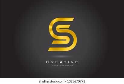 S Gold Letter Monogram Logo Design. Modern S Golden Icon With Creative Beautiful Metal Texture Vector.