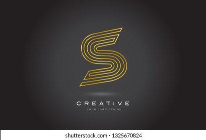 S Gold Letter Monogram Logo Design. Modern S Golden Icon With Creative Beautiful Metal Texture Vector.