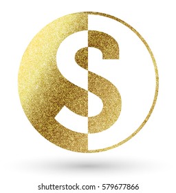 S golden bright letter logo