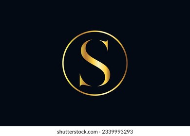 S golden luxury logo icon