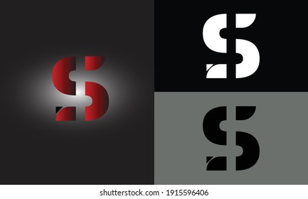 S Plantilla de diseño de logotipo de letras de degradado. Las letras rojas S sobre fondo oscuro. Emblema vectorial mínimo creativo. Símbolo gráfico de alfabeto para identidad empresarial. Elemento vector