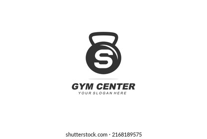 S gym logo design inspiration. Vector letter template design for brand.