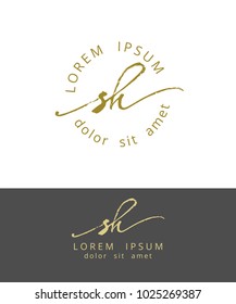 S H. Handdrawn Brush Monogram Calligraphy Logo Design