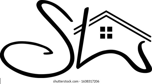 S and H initial home logo 