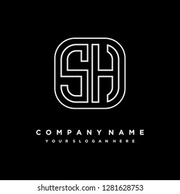 S H initial letter, modern logo design template vector 