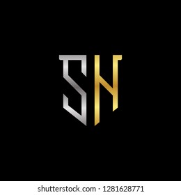 S H initial letter, modern logo design template vector 