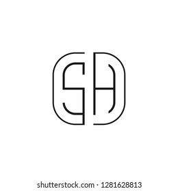 S H initial letter, modern logo design template vector 