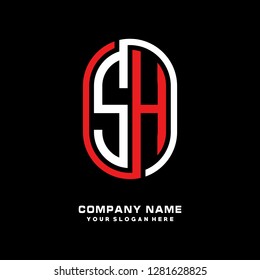 S H initial letter, modern logo design template vector 