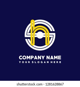S H initial letter, modern logo design template vector 