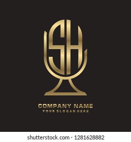 S H initial letter, modern logo design template vector 