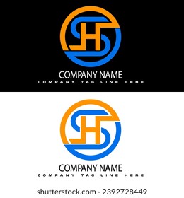 S H Letter Mark Logo Design