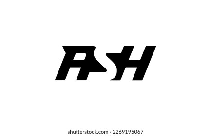Tipografía de letra A S H espacio negativo