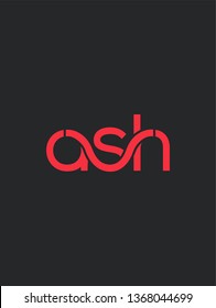 A S H letters joint logo design vector design template