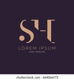 S H Logo Design Template