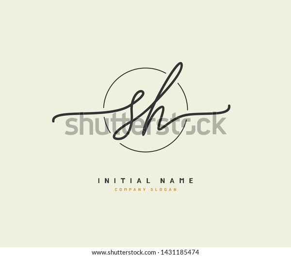 S H SH Beauty 벡터 초기 스톡 벡터(로열티 프리) 1431185474