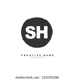 S H SH Initial logo template vector