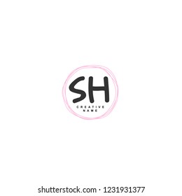 S H SH Initial logo template vector