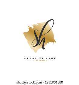 S H SH Initial logo template vector