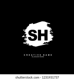 S H SH Initial logo template vector