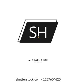 S H SH Initial logo letter with minimalist concept. Vector with scandinavian style logo.