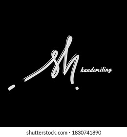 s h sh initial logo handwriting template vector