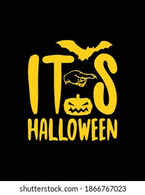 It s Halloween. Hand drawn typography poster design. Premium Vector.