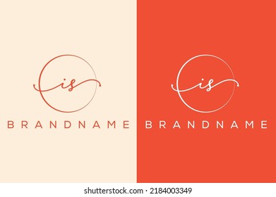 IS   I S hand drawn logo of initial signature, fashion, jewelry, photography, boutique, script, wedding, floral and botanical creative vector logo template for any company or business.