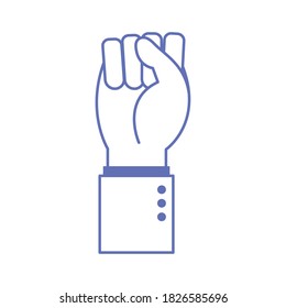 s hand sign language line and fill style icon design of People help finger person learn communication healthcare theme Vector illustration