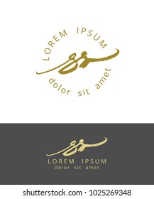 S S. Handdrawn Brush Monogram Calligraphy Logo Design