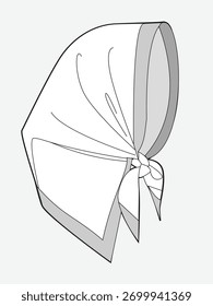 S
Headscarf mockup template vector design technical illustration.