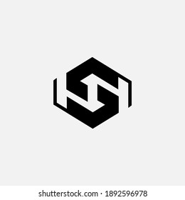 S Hexagon letter initial name icon symbol logo 
