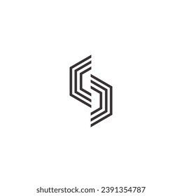 Logo de S hexagón con fondo en blanco